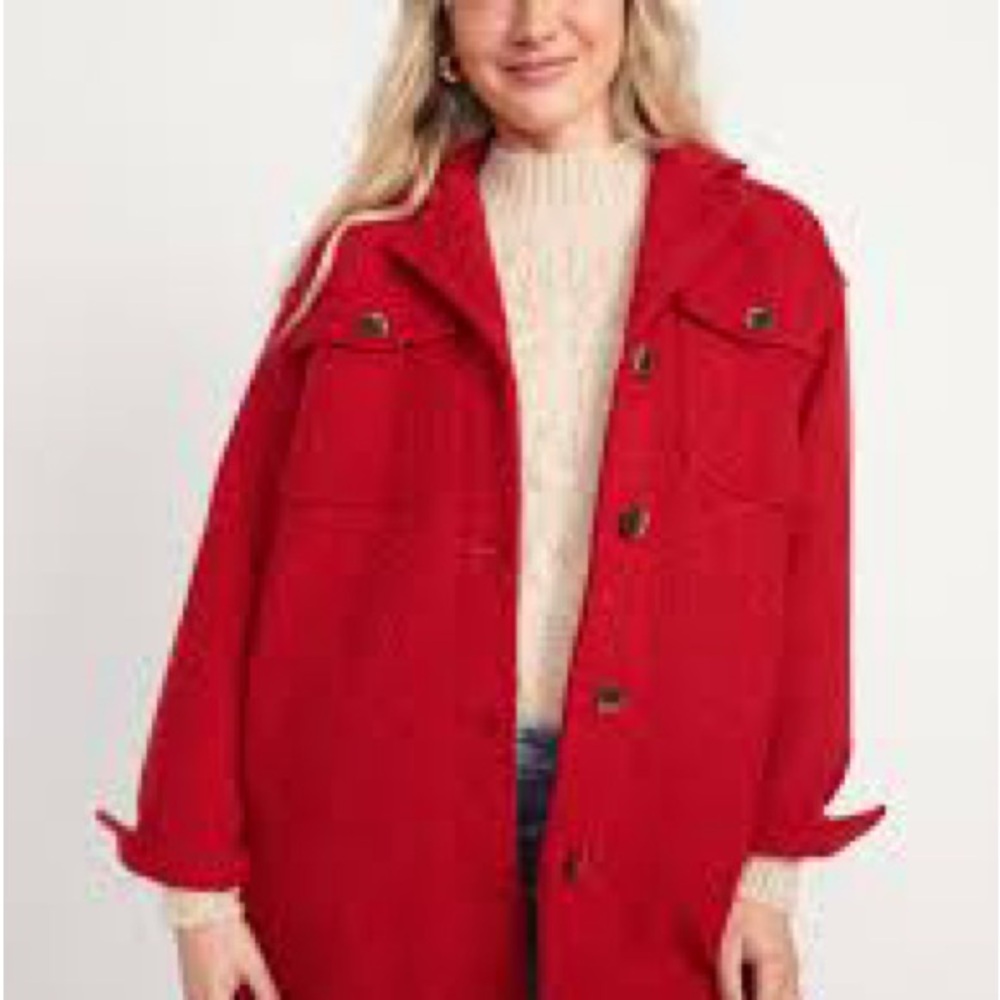 Old Navy Long Boucle Utility Shacket
